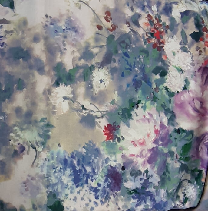 Tela flores acuarela lilas 280 - 2