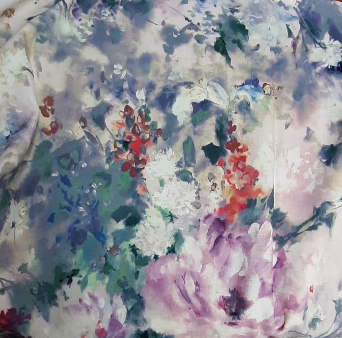 Tela flores acuarela lilas 280 - 3