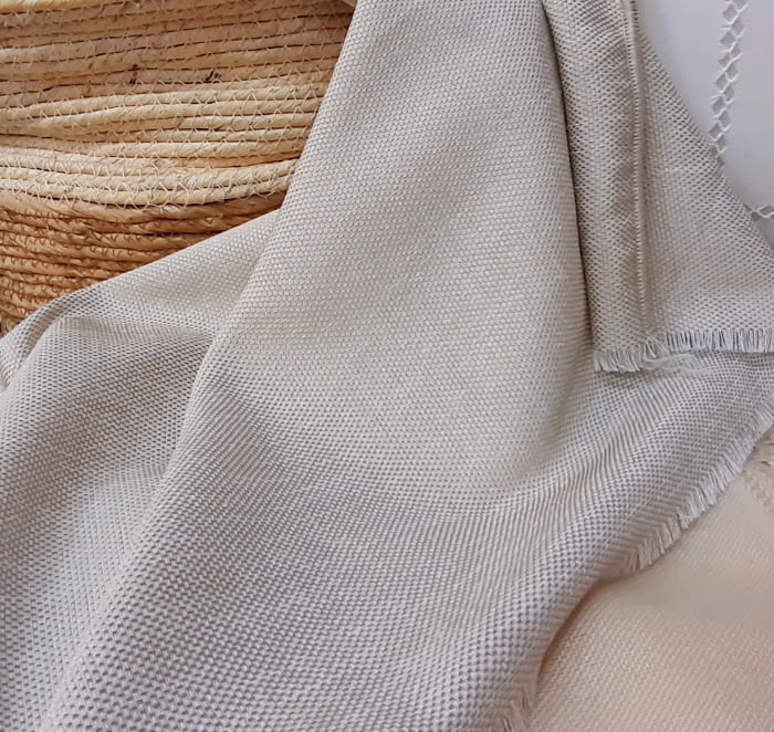 Tela visillo trama beige topo - 1