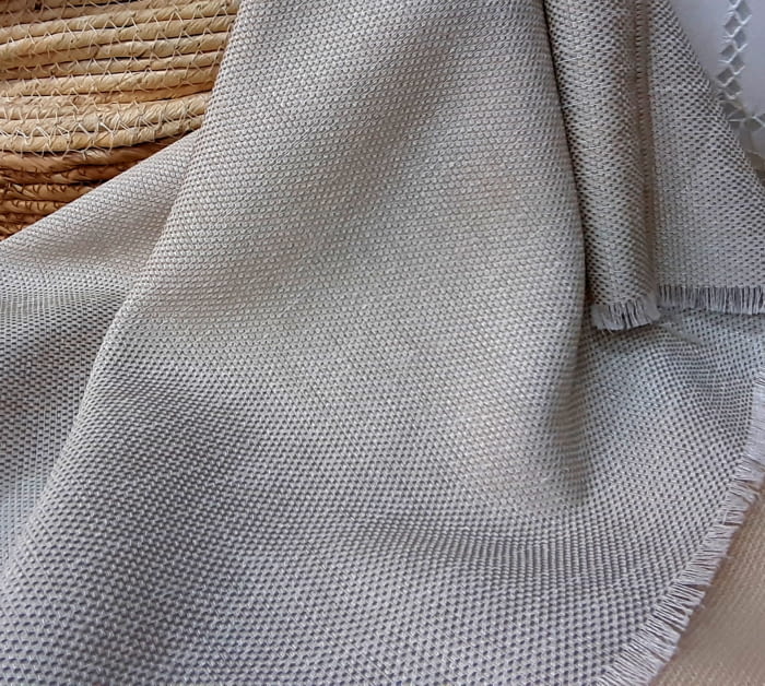 Tela visillo trama beige topo - 2