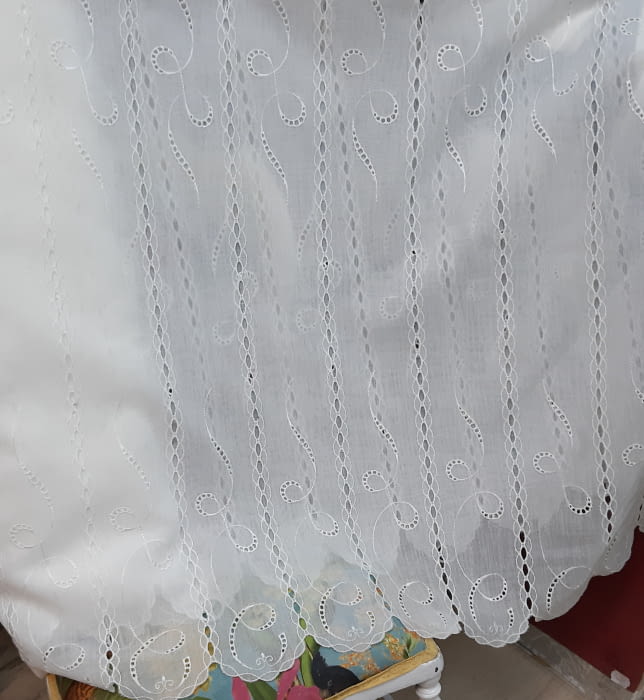 Tela visillo holandés confeccionado bordado alto 150 - 3