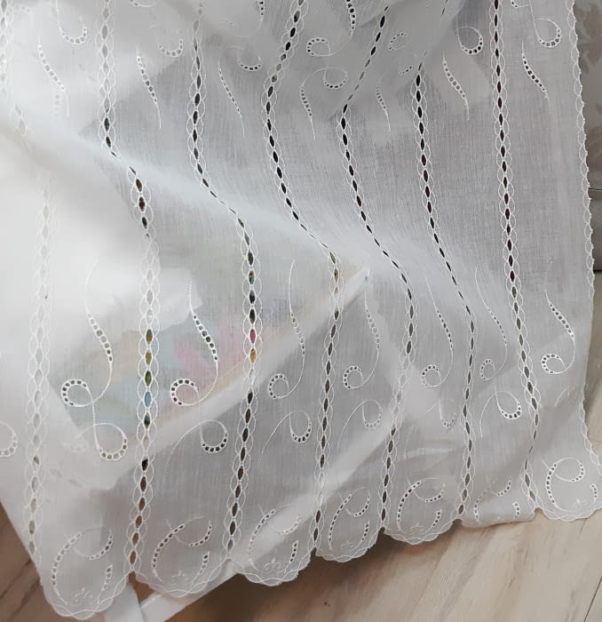 Tela visillo holandés confeccionado bordado alto 150 - 4