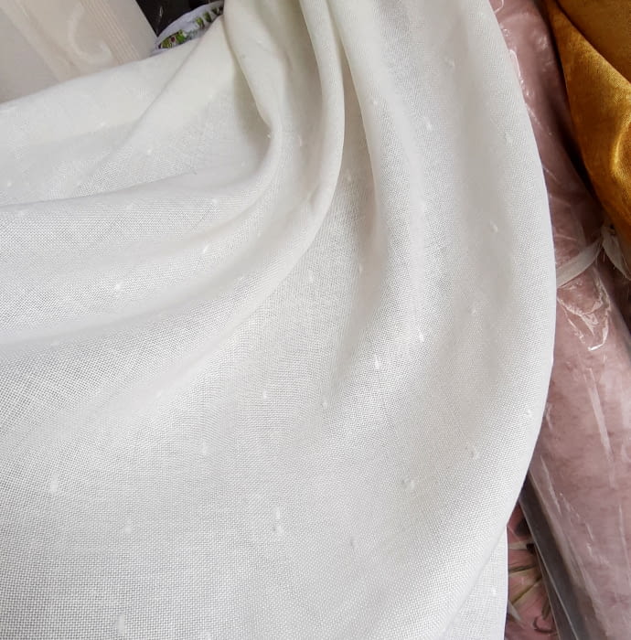 Tela visillo lino topitos 300 - 2