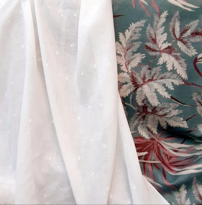 Tela visillo lino topitos 300 - 3