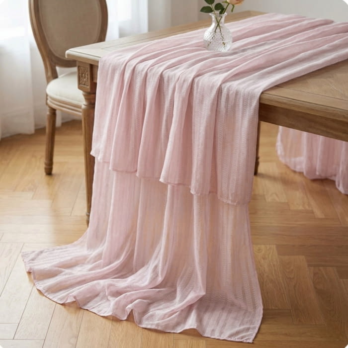 Tela visillo rosa bebé brillo 280 - 2