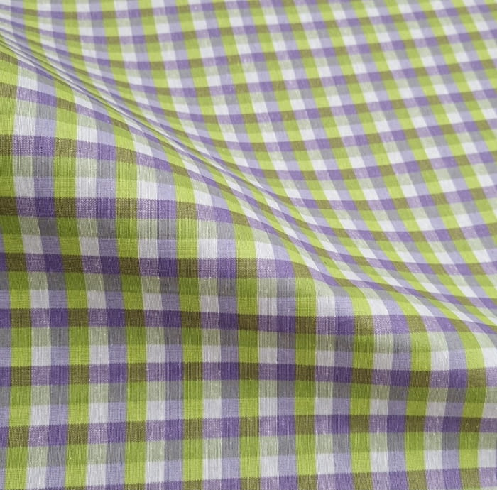 Tela resinada cuadros verde lila 160 - 1
