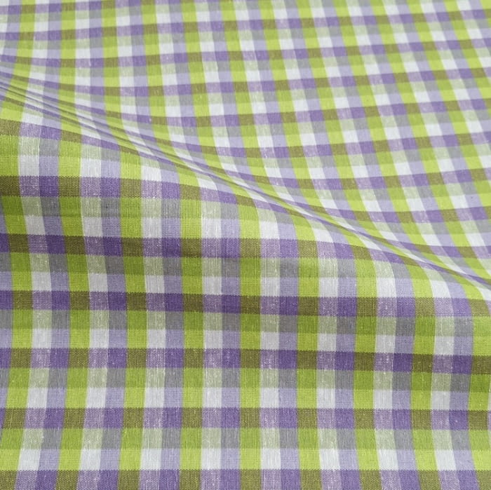 Tela resinada cuadros verde lila 160 - 3