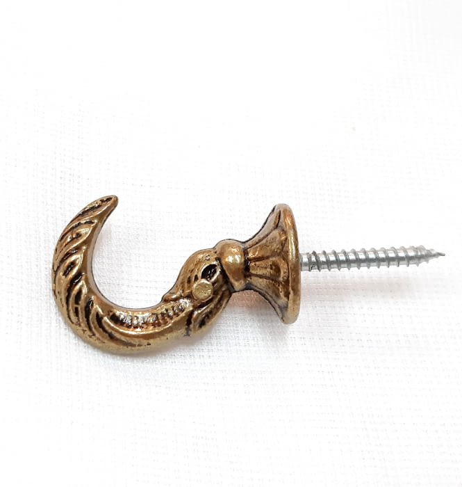 Alzapaño garfio bronce oro viejo 4,5 cm