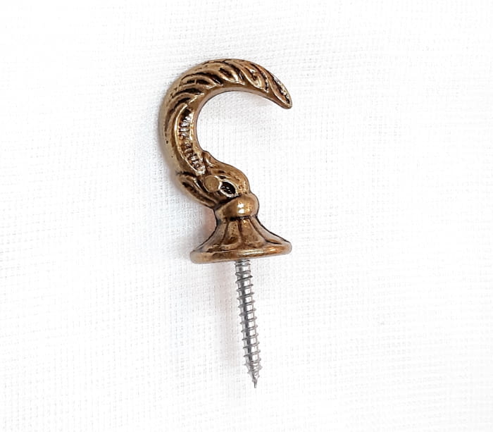 Alzapaño garfio bronce oro viejo 4,5 cm - 1