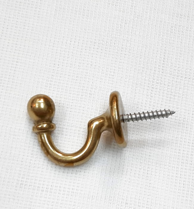 Alzapaño gancho latón dorado 4 cm