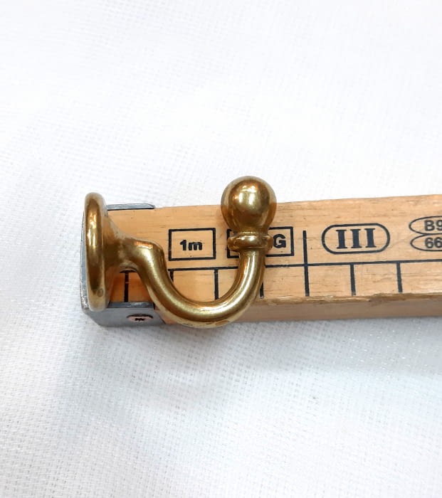 Alzapaño gancho latón dorado 4 cm - 1