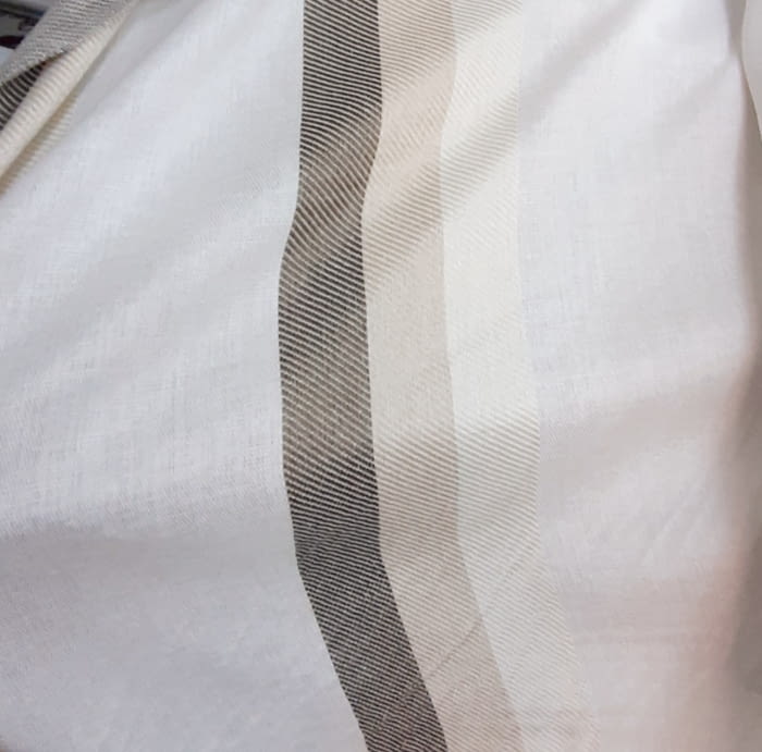 Tela visillo saco rayas marrón  300 - 1