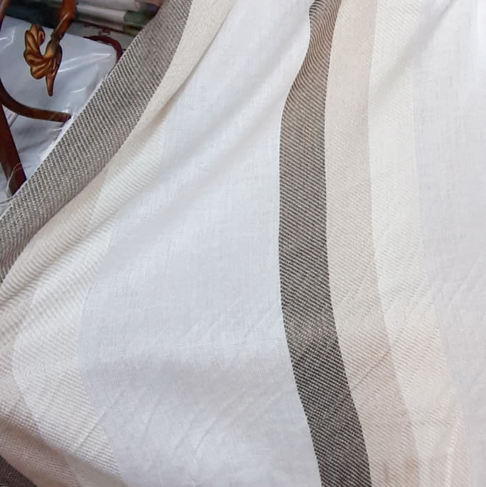 Tela visillo saco rayas marrón  300 - 2