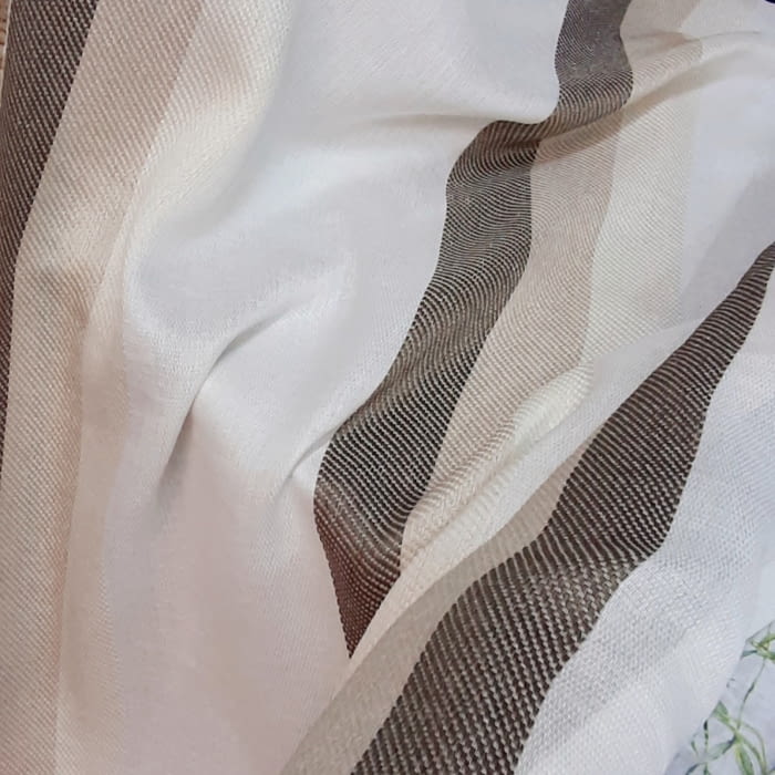 Tela visillo saco rayas marrón  300 - 3