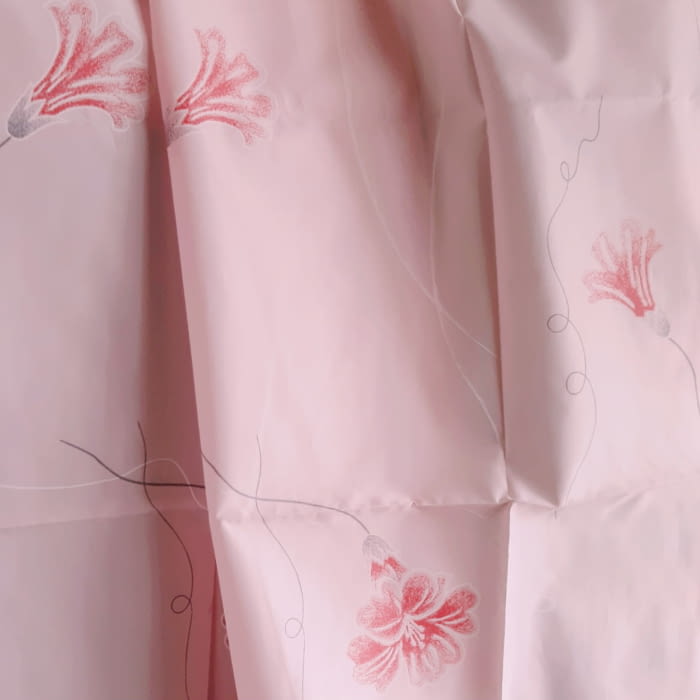 Cortina baño rosa flores 140 x 180 cm - 4