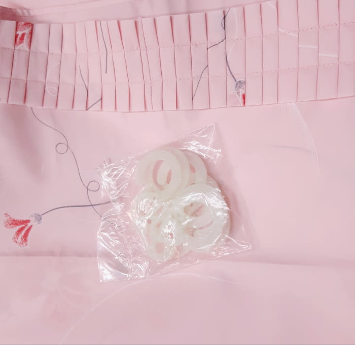 Cortina baño rosa flores 140 x 180 cm - 4