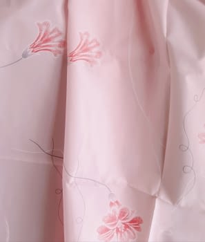 Cortina baño rosa flores 140 x 180 cm - 5