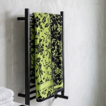 Toallas reversibles flores negro verde - 1
