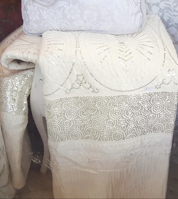 Colcha boutie beige lentejuelas 135 - 1