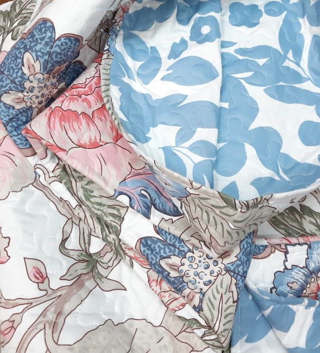 Colcha bouti flor oriental  cama 90 - 1