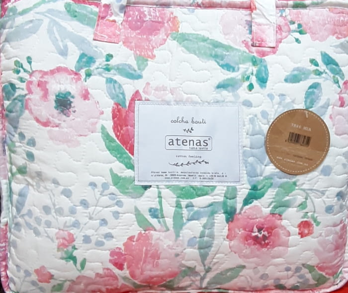 Colcha bouti flor acuarela. Cama 90 y 135 - 1