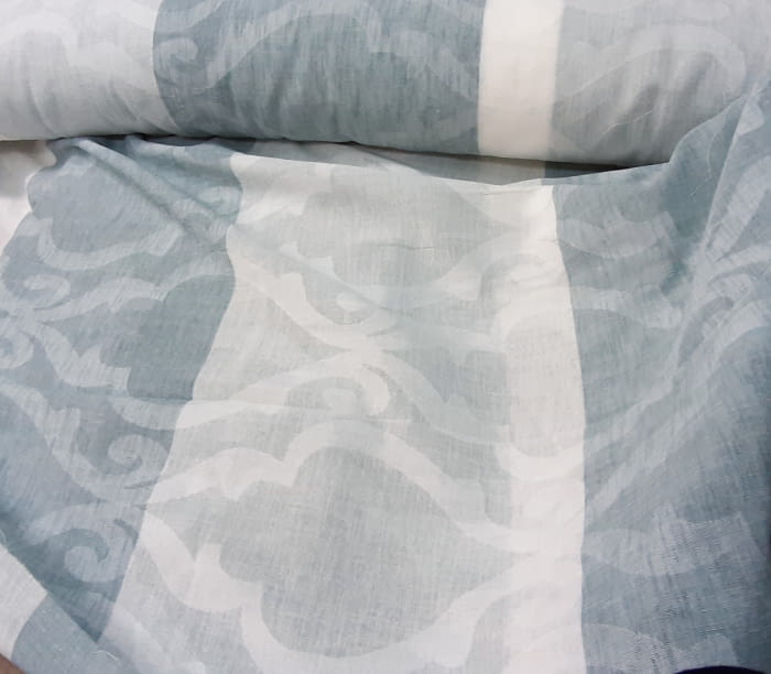 Tela visillo adamascado rayas azul 300 - 1