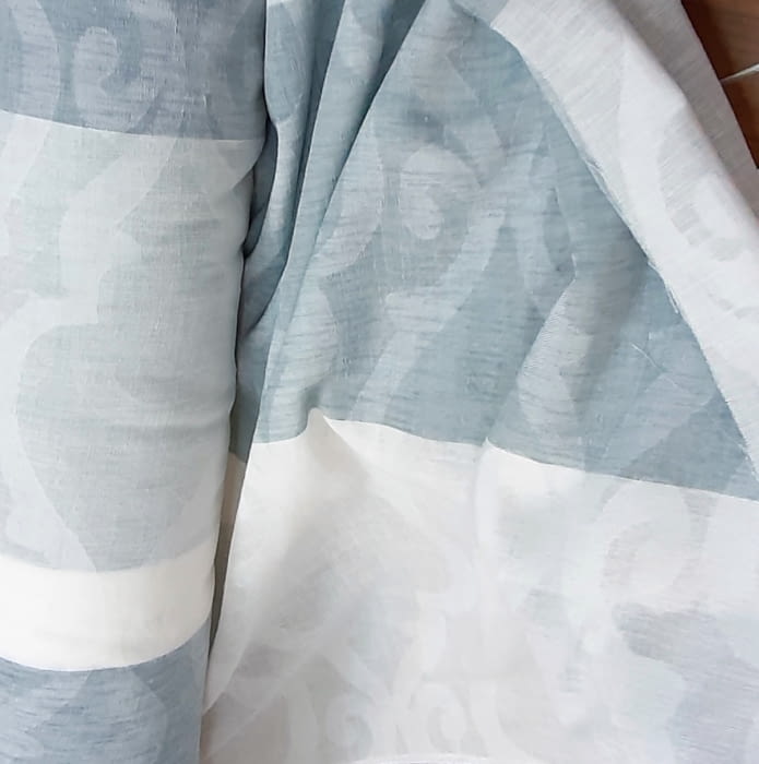 Tela visillo adamascado rayas azul 300 - 2