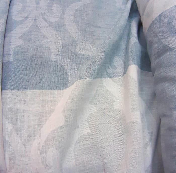 Tela visillo adamascado rayas azul 300 - 3