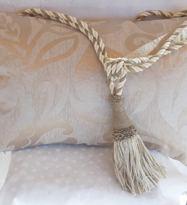 Abrazadera cordón cruda y marrón lino - 1