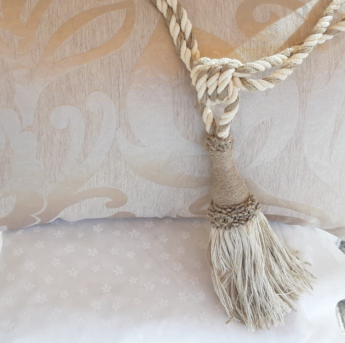 Abrazadera cordón cruda y marrón lino - 3