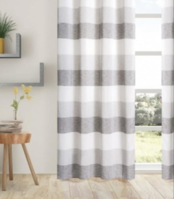 Tela visillo franjas grises 300