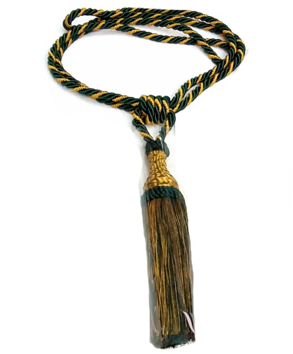 Abrazadera cordón verde oro