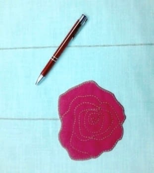 Tela turquesa flor rosa 280 - 2