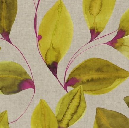 Tela loneta hojas amarillo mostaza 280 - 1