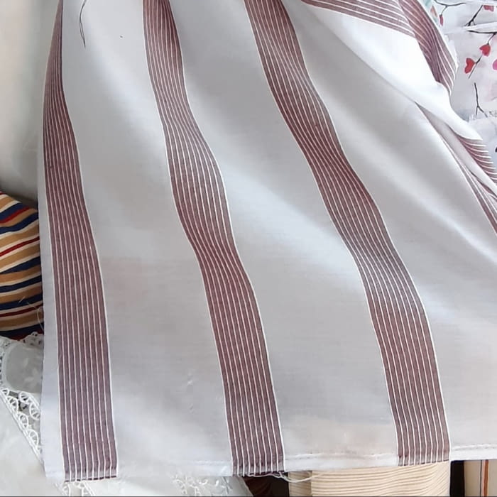 SÚPER OFERTA!!! Tela visillo rayas granates 300 - 3