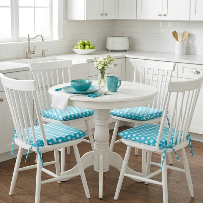 Cojines silla cocina turquesa 40 x 40 - 3