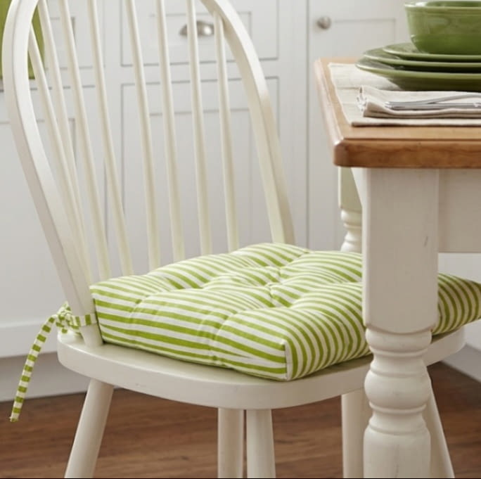 Cojines de silla rayas verdes 40 x 40 - 3