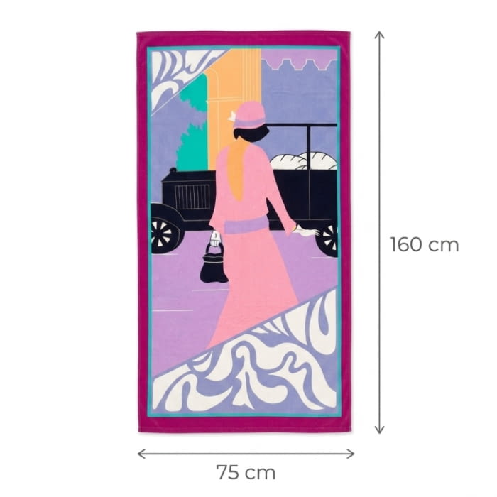 Toalla playa terciopelo rosa 75 x 160 - 3