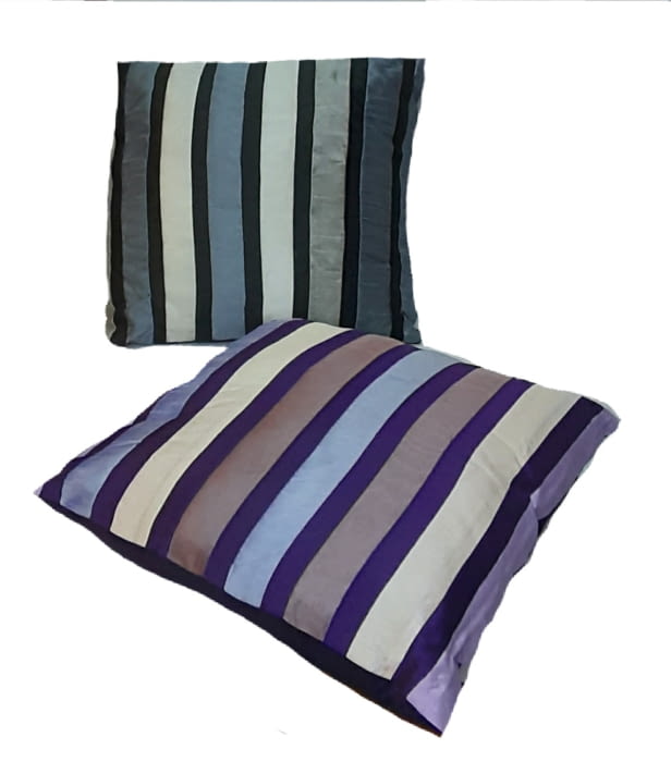 Cojines rayas brillantes 45 x 45