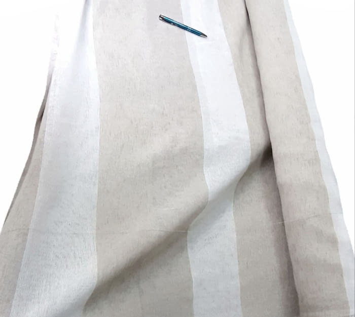 Tela visillo rayas anchas topo