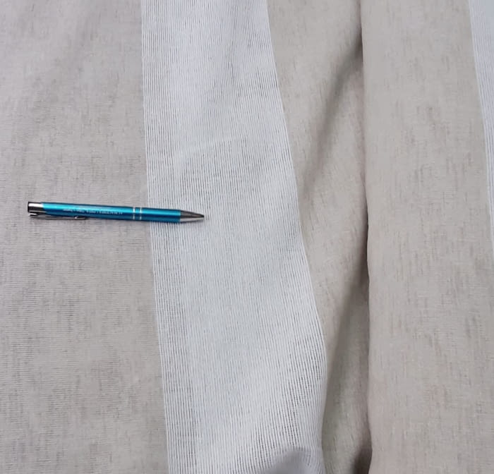 Tela visillo rayas anchas topo - 1