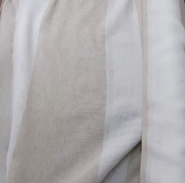 Tela visillo rayas anchas topo - 2