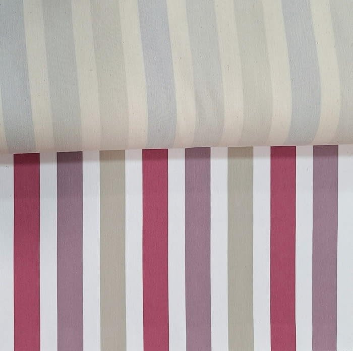 Tela Quebec rayas frambuesas y malvas 280 - 1
