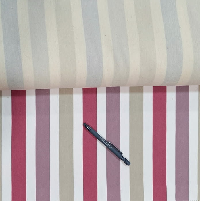 Tela Quebec rayas frambuesas y malvas 280 - 3