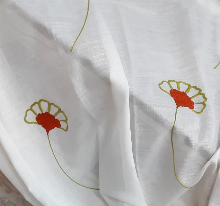 Tela Visillo lino girasoles OFERTA DEL MES! - 2