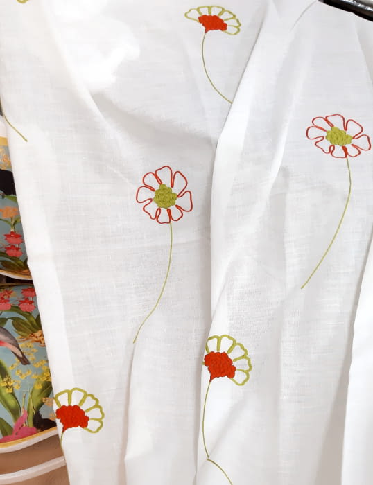 Tela Visillo lino girasoles OFERTA DEL MES! - 6