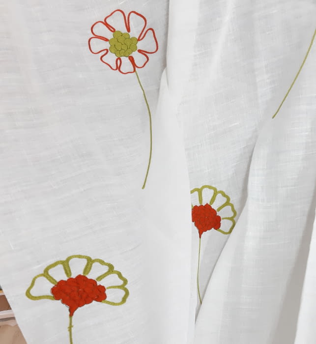 Tela Visillo lino girasoles OFERTA DEL MES! - 7