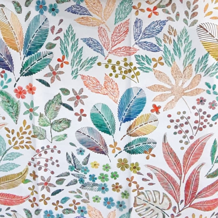 Telas loneta hojas naif 280