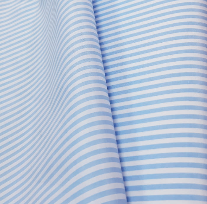 Tela Vichy rayita azul claro - 2