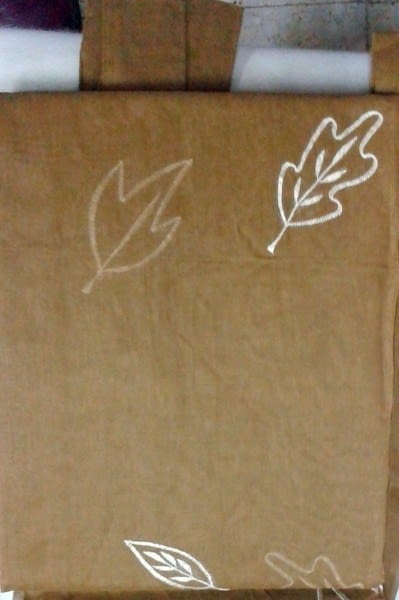 Visillos bordado marrón presillas - 2